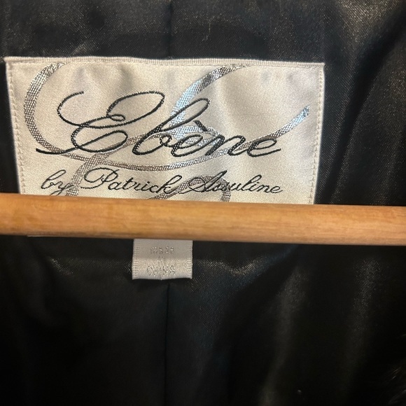 Ebene by Patrick Assuline Rabbit Fur trim pattern trench size 10 Excellent cond - Picture 6 of 16